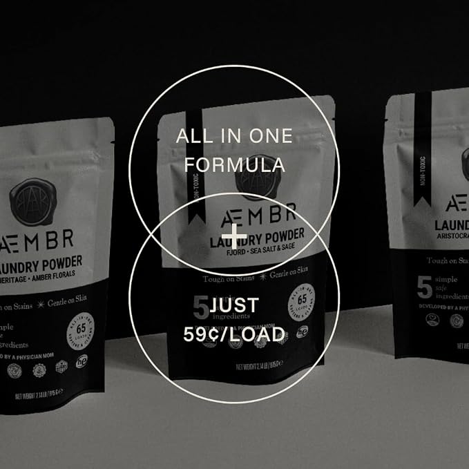 Luxury Laundry Powder | Clean Natural Non-Toxic Healthy Laundry Detergent | Made in USA with Natural Ingredients | Heritage (Amber Florals)