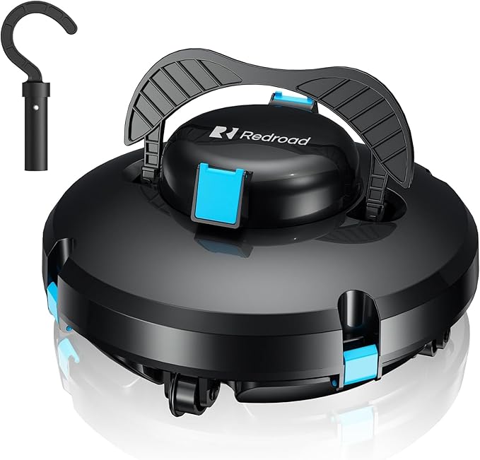 Solar-Powered Robotic Pool Surface Skimmer Cleaner with 24/7 Continuous Cleaning and Re-Engineered Twin Salt Tolerant Motors, Dual Charging,Smart Obstacle Avoidance, 150-um Filtration