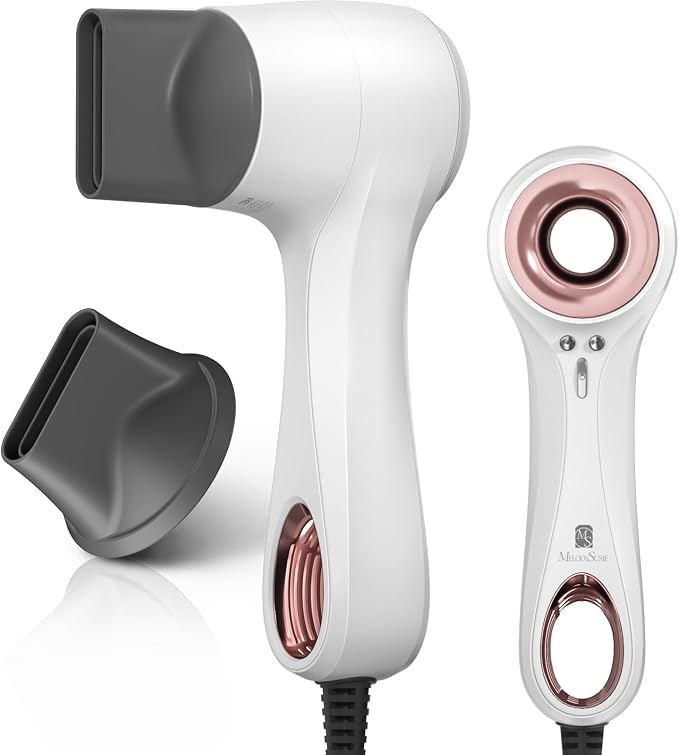 MelodySusie Compact Hair Dryer,110,000RPM High Speed Fast Drying Damage Free Portable Ionic Blow Dryer for Home & Travel