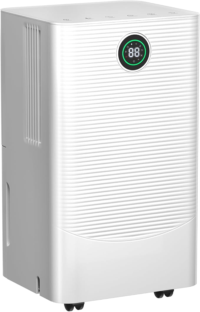 Electactic 25 Pint Dehumidifier for Bedroom Bathroom Basement, 38dB Quiet, Precise Humidity Control, 3 Modes, Drain Hose & 0.53 Gal Water Tank, Small 1800 Sq.ft Dehumidifiers for Apartment RV Dorm