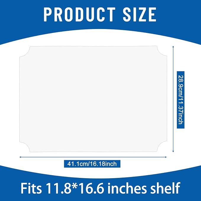 Frienda Set of 10 Wire Shelf Liner 11.8 x 16.6 Inch Heavy Duty Waterproof Shelf Liners Flat for Wire Shelving, Non Adhesive Plastic Mat for Metal Rack Kitchen Shelves, Shoe Rack(Clear)