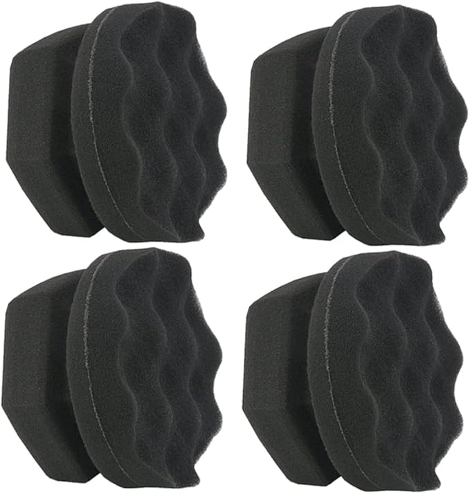 FAVOMOTO 12pcs Handy Waxing Sponge Wave Pattern Polishing Pads for Car Tire and Interior Detailing High Density Microfiber Applicators for Easy Wax Application and Cleaning