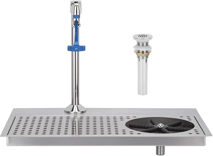 Topyond Automatic Glass Washer Kit, Commercial Glass Cup Rinser, Multi-Angle Water Outlet, Faucet, Plum Blossom Hex Cup Holder, Stainless Steel Pitcher Rinser for Hotels, Cafés Restaurants
