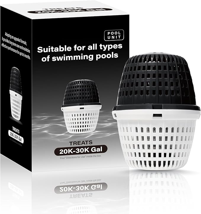 Upgraded Pool Cartridge for 20K–30K Gallon Pools, Typically Completes Transformation Within 24–72 Hours, Lasts up to 6 Months, Black/White