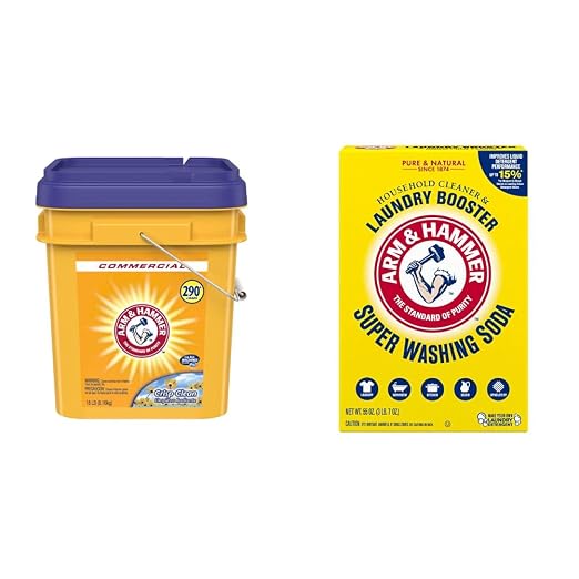 Arm & Hammer Laundry Detergent and Washing Soda Cleaning Bundle (18lb Pail + 55 oz Box)