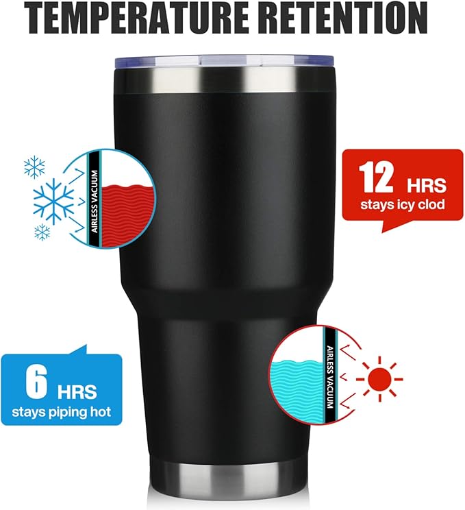 MEWAY 30oz Tumbler Double Wall Vacuum Insulated Travel Mug, Stainless Steel Tumbler with Lid, Durable Powder Coated Insulated Coffee Cup for Cold & Hot Drinks (MIX,4 PACK)