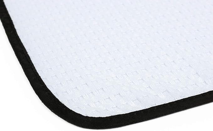The Rag Company Dry Me A River, Professional Korean 70/30 Blend Microfiber Waffle-Weave Drying & Detailing Towels, Soft Suede Edges, 390 GSM, 16x24 Inches, White, 3-Pack