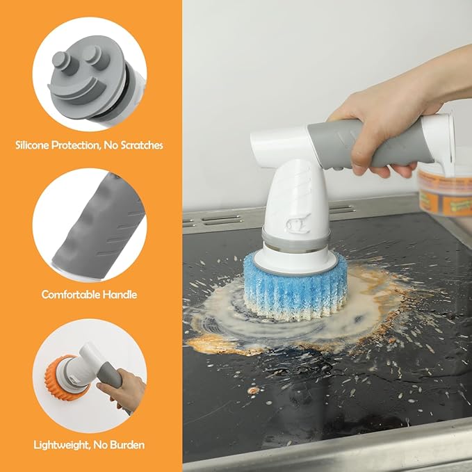 LANMU Smiley Face Sponge Electric Wand with Comfirtable Handle and Sponge Holder-Bundle