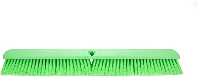 SPARTA 41891EC75 Omni Sweep Plastic Push Broom Head, Heavy Duty, Industrial Broom With Color Code System For Outdoor, Indoor, Garage, Concrete, Patio, Kitchen, Bathroom, 24 Inches, Lime