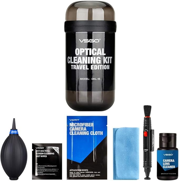 VSGO VS-S02-E APS-C Digital Camera Sensor Cleaning Kit Clean Swab × 10 with Sensor Cleaner Solution + VSGO Optical Cleaning Kit Travel Edition