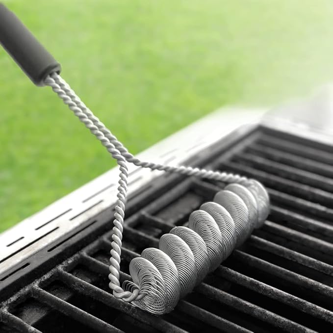 Rada Cutlery Grill Brush (B312), 6.4" x 16" Bristle-Free, Double-Helix Galvanized Steel Wire