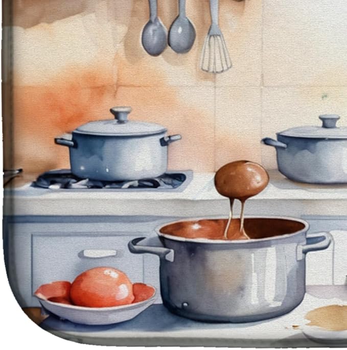 Caroline's Treasures DAC6279DDM Labradoodle The Chef Dish Drying Mat Absorbent Dish Drying Mat Pad for Kitchen Counter Dish Drainer Mat for Countertop, 14 x 21", Multicolor