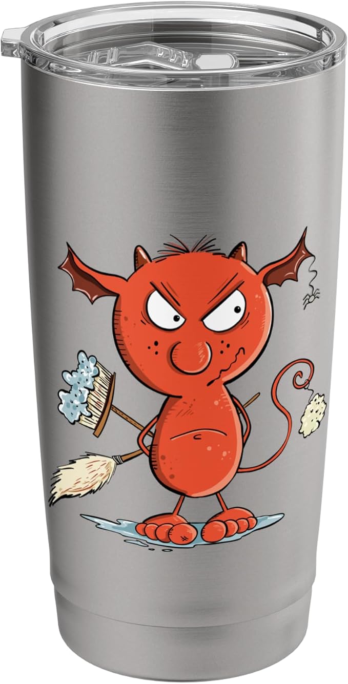 Funny Cleaning Devil Housekeeping, Cleaning Supplies Stainless Steel Insulated Tumbler