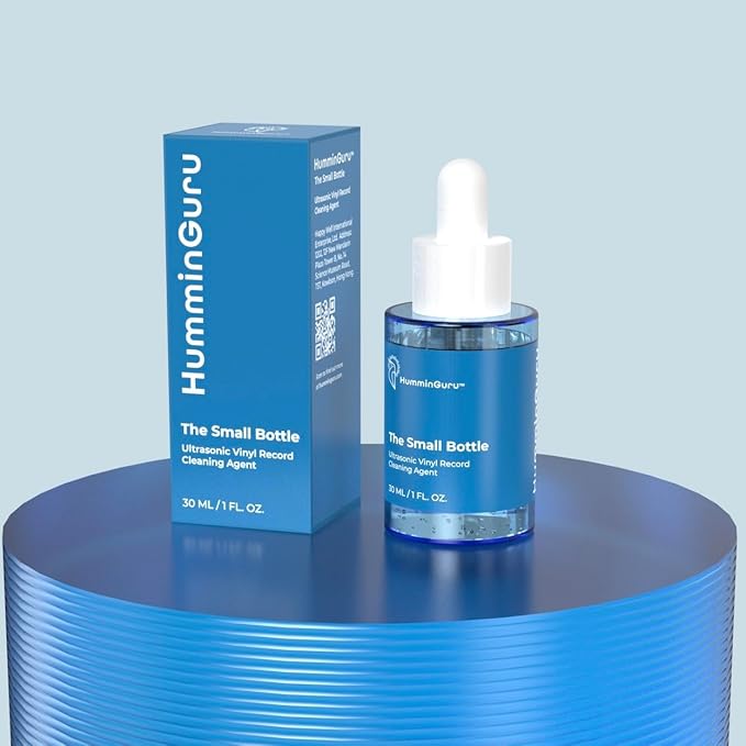 HumminGuru The Small Bottle Ultrasonic Vinyl Record Cleaning Agent, Highly Improves Ultrasonic Record Cleaning Machine Effectiveness and Drying Time, Anti-Static LP Cleaning Solution Without Alcohol