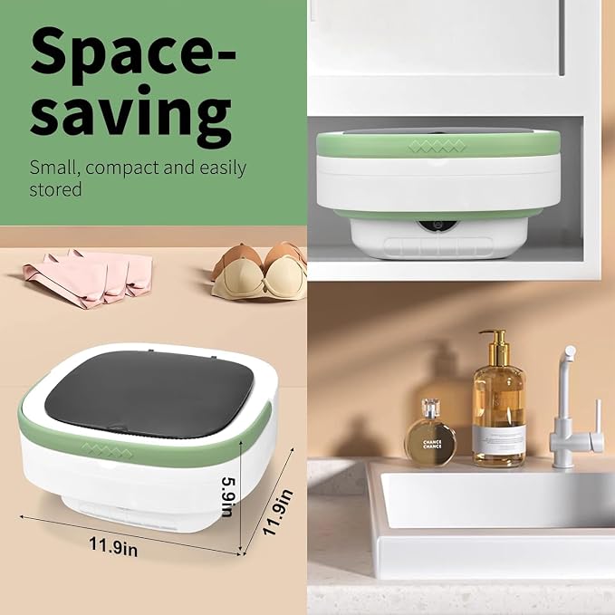 Portable Washing Machine, 16L Mini Washer Foldable and Dryer with 3 Modes Deep Cleaning, Upgraded Small Collapsible Laundry for Travel, Home, Apartment, Hotel and camping