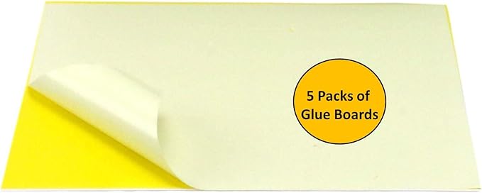 Awoco 5 Packs of Replacement Sticky Type M Glue Boards for Awoco Metal Wall Mount Sticky Fly Trap Lamp Model FT-1M18 (5 Glue Boards)