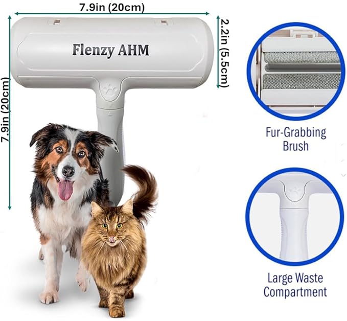 Pet Hair Remover Tool, Reusable Lint Roller Brush for Cat and Dog Hair and Fur Remover from Sofa, Couch, Furniture, Carpet, Bedding, Clothes and Car Seat. Waterproof, Portable and Easy to Clean-Black