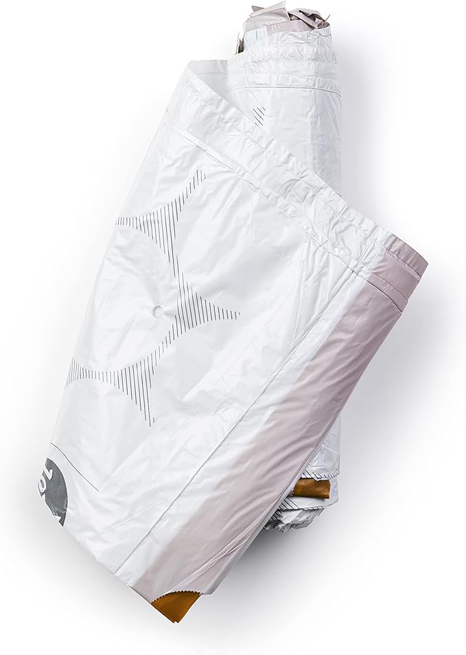 Brabantia PerfectFit Trash Bags (Size X/2.6-3.2 Gal) Thick Plastic Trash Can Liners with Drawstring Handles (200 Bags)
