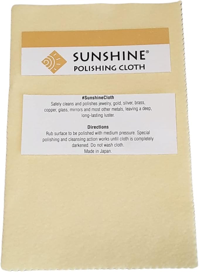 10 Sunshine Silver Polishing Cloth for Sterling Silver, Gold, Brass and Copper Jewelry Polishing Cloth