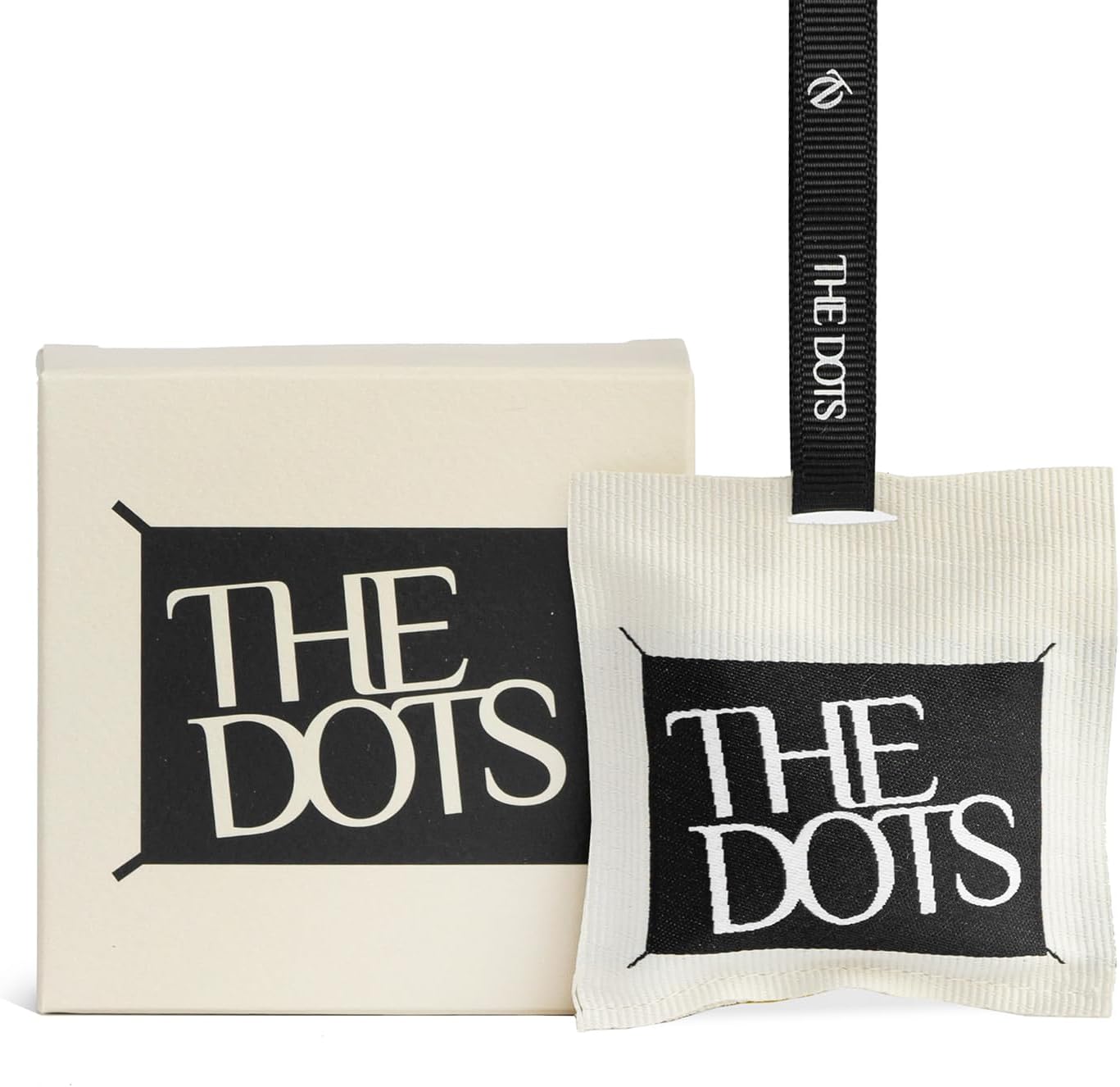 THEDOTS Series Car Air Freshener with 2 Adjustable Ribbons for Car Rearview Mirror, Coconut Lychee, 30 Days, Non-Toxic Fabric Sachet Gift (1 Pack)