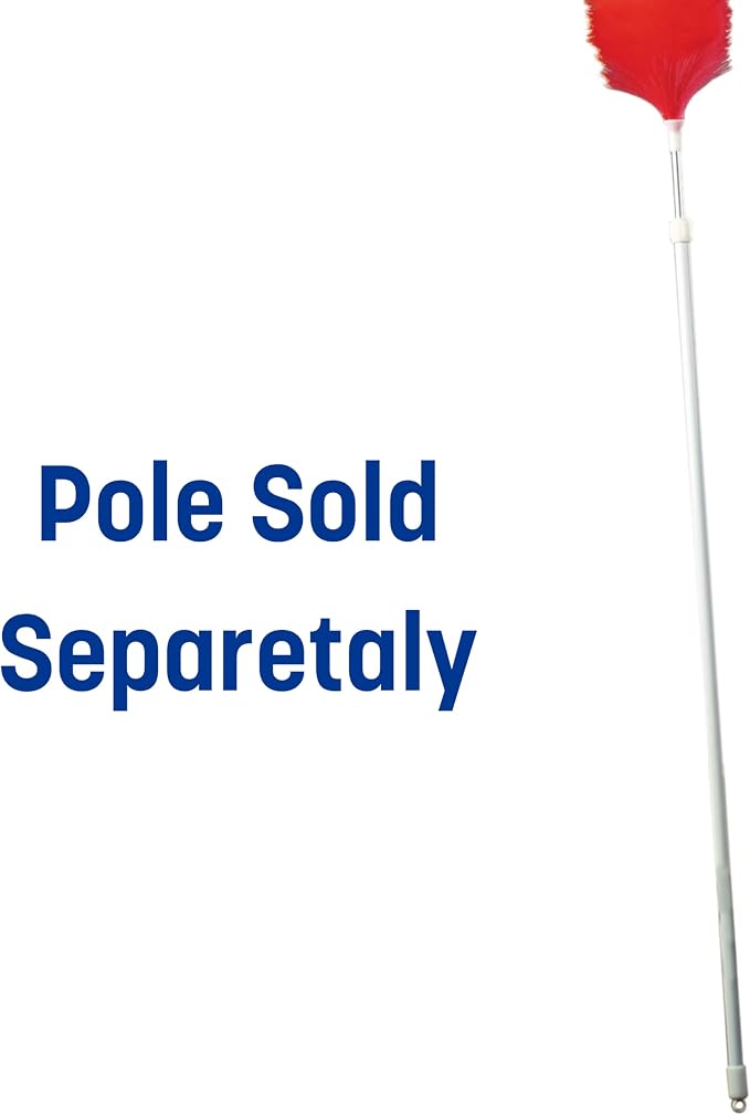 Carlisle FoodService Products 36315600 Telescoping Polyster Wool Duster with Plastic Handle, 52" - 81" Overall Length, White