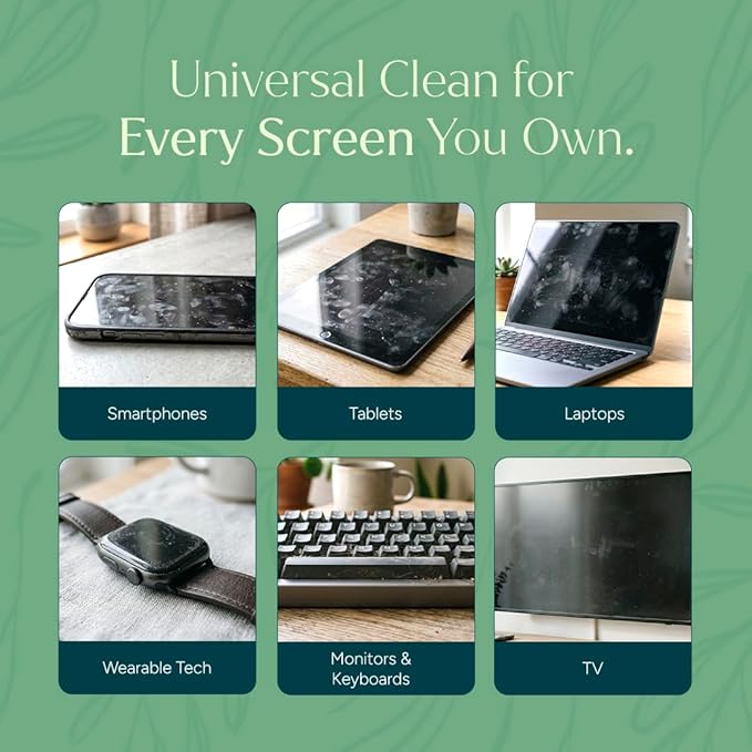 Puracy Screen Cleaner with Microfiber Cloth – All Purpose Phone, Laptop, Computer, TV Car Display Cleaner, Streak-Free and Fingerprint-Free (4 oz, Free & Clear)