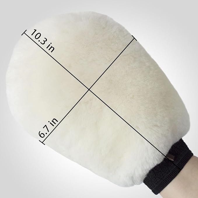 Gracefur Ultra-Soft Lambswool Car Wash Mitt – Scratch-Free & Extra Large Sheepskin Washing Glove for Cars, Trucks, SUVs, Motorcycles Detailing