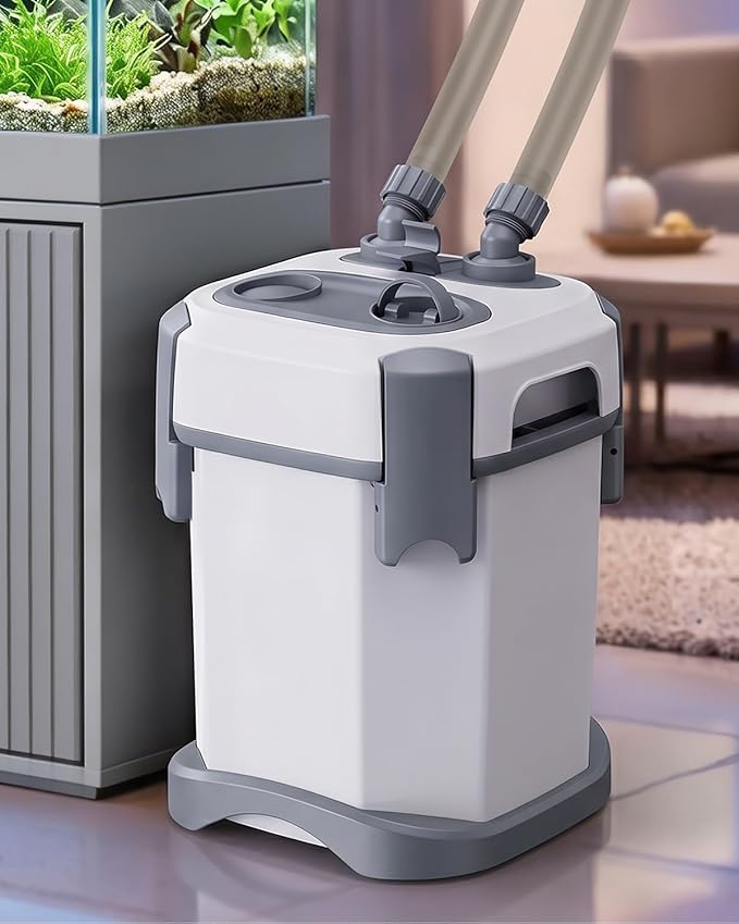 1400L/H Performance Ultra-Quiet Canister Filters for Aquarium, Multiple Bio-Function External Fish Tank Filter with Self-Priming and 3-Way Flow Control Water Circulation Cleaning Machine for 5-45Gal