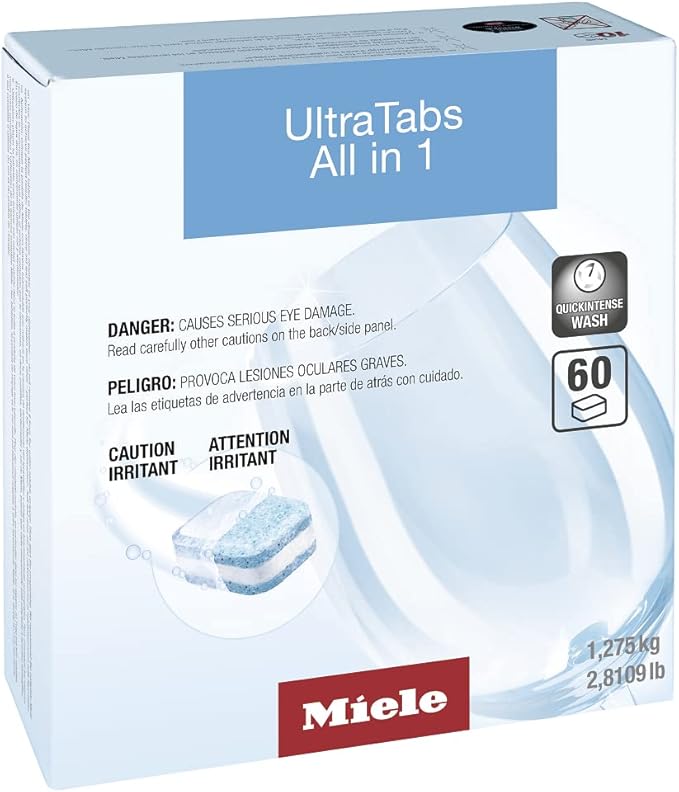 Miele UltraTab All in 1 Dishwasher Tablets - 60 count & Descaling Tablets for Coffee Machines, Steam Ovens, Ovens, Ranges, 6 count