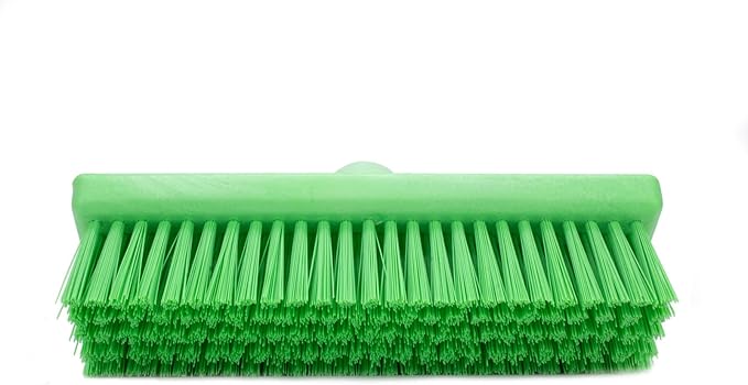 SPARTA 40423EC75 Plastic Floor Scrub Brush, Wall Brush, Equipment Brush With Nonabsorbent Bristles For Industrial Kitchens, Hospitals, Commercial Cleaning, 4 Inches, Lime, (Pack of 2)