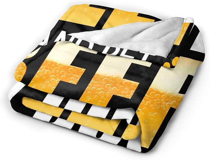 Tijuboni Beer Throw Blanket Beer Gifts for Men Women Adults Soft Flannel Fleece Blanket for Couch Sofa Bed Home Decor 50"x60"