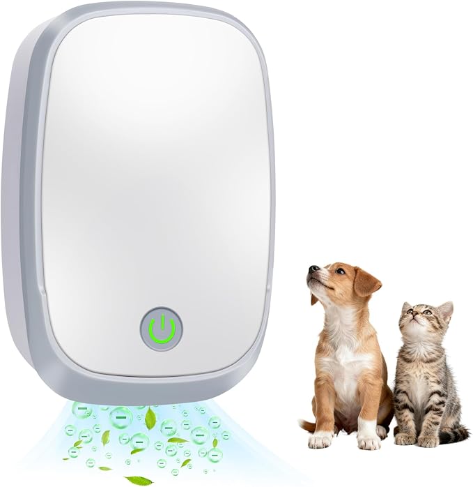 Cat Litter Deodorizer, 99% Odor Eliminator for Pet Odors, Plug In Negative Ion Air Purifier for Litter Box Box, Dog Bed, Home, Kitchen, Bathroom, Ozone-Free