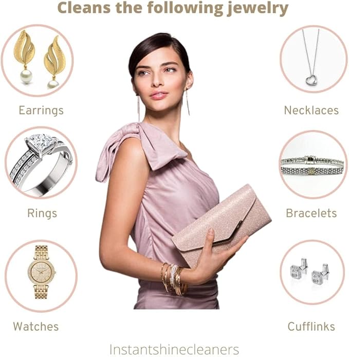 Professional Jewelry Cleaning Kit with 1 oz Tarnish Remover Cream & 8 fl oz Ultrasonic Solution for Sterling Silver, Gold, White Gold, Platinum & Ultrasonic Machine