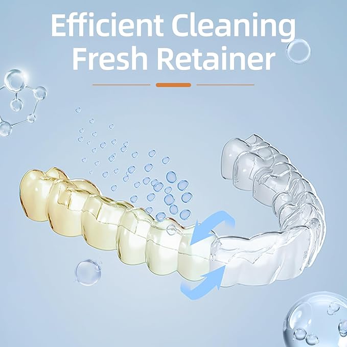 Ultrasonic Retainer Cleaner Machine for Dental Appliances. 2 Cleaning Modes（42khz, 24w，180ml Black,YKL）