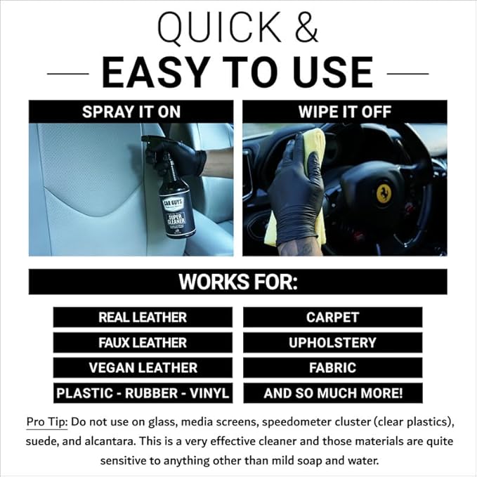 CAR GUYS Car Detailing Kit | Super Cleaner 18 Oz & Tire Shine 18 Oz