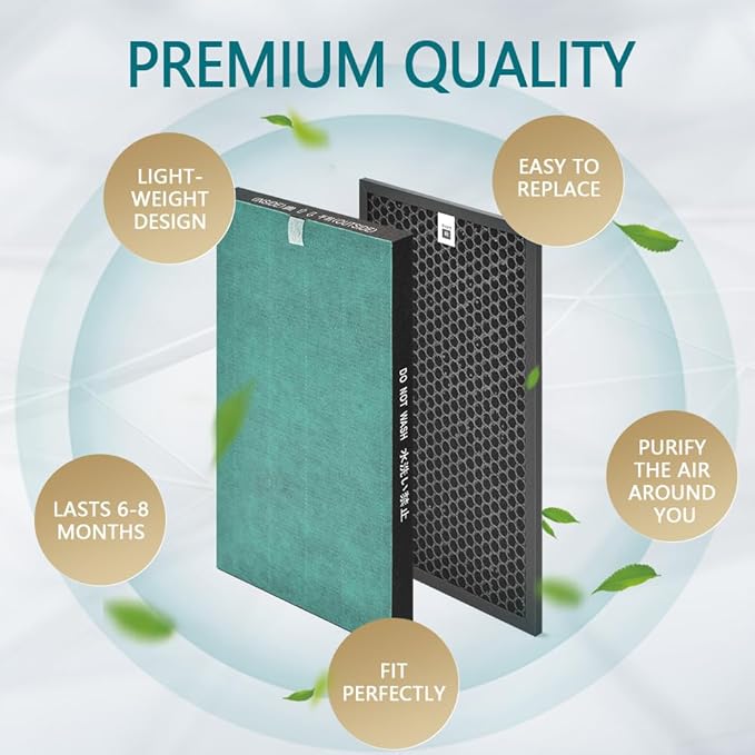 1 Set KC850U Filter Compatible with Sharp KC850U Filter Replacement Air Pur-ifier Model KC-850U, H13 Ture HEPA for Home Clean, Acti-vated Car-bon for Smoke, Odors