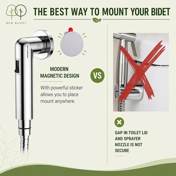 Handheld Bidet Sprayer for Toilet - Bum Gun Bidet Sprayer Kit with Adjustable Pressure, Bathroom Bidet Attachment, Cloth Diaper Sprayer, Feminine Wash, Easy Install