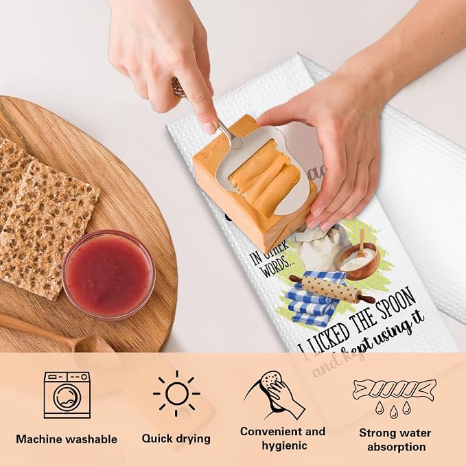 A Messy Kitchen is A Sign of Happiness Kitchen Towels 2 Pack, Towels Set for Housewarming, Thanksgiving Housewarming Gifts for Wife Neighbor Mom Friends, Cooking Lovers Gifts Ideas
