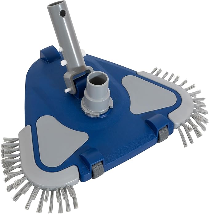 Pool Vacuum Head & 14.5'' Pool Brush Head & Pool Skimmer Net with Pole