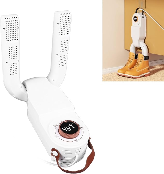TOPINCN Boot Dryer, Electric Shoe Deodorizer with Timer,Ultra Silent Electric Boot Warmer Quick Drying for Work Boots Ski Boots Sneakers Gloves (US Plug 110V)