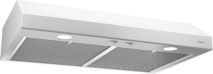 Broan-NuTone BCSD130WW Glacier 30-inch Under-Cabinet 4-Way Convertible Range Hood with 2-Speed Exhaust Fan and Light, 300 Max Blower CFM, White