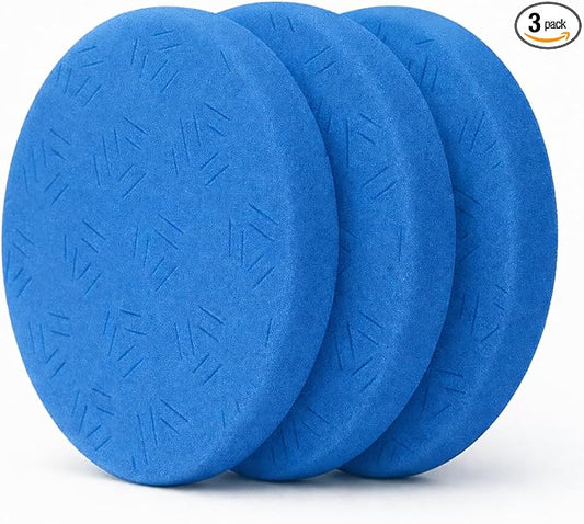 6 Inch Blue Finishing Buffing Pads, 3 Pcs Foam Pads for 150mm Backing Plate, Finishing Pads for Car Buffer Polisher – Polishing, Waxing Pads for RO/DA/GA Car Polisher