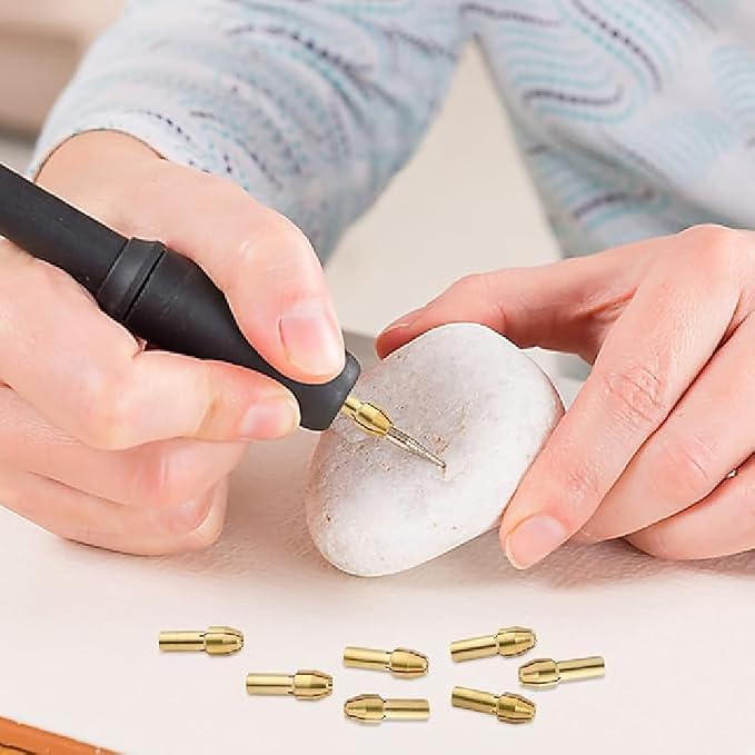 Drill Chuck Collet Set for Dremel Accessories Chuck Collet Kit（1/32" - 1/8" ）Replacement Drill Bits, with Quick Change Adapter and Rotary Drill Nut Tool (Yellow,)