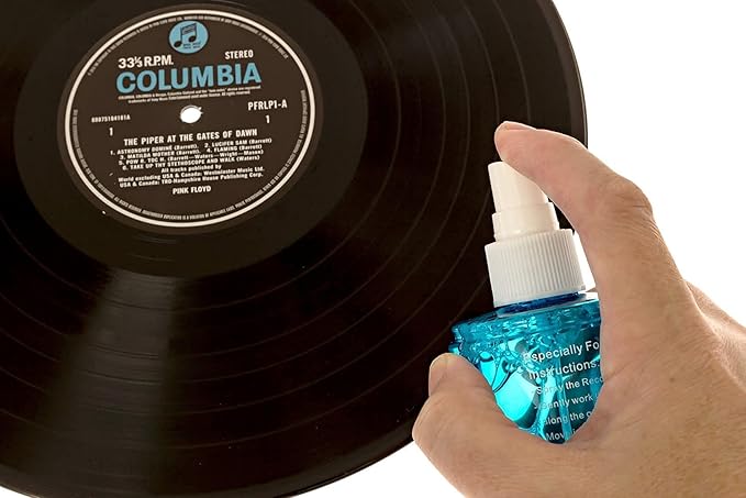 Vinyl Record Cleaner Solution Kit – Premium LP Cleaning Fluid and Carbon Fiber Brush 6.7oz Spray and Microfiber Anti Static Cloth for your Prized Album Collection