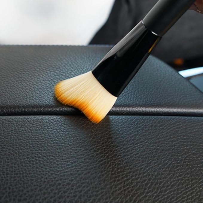 URBAN CAR BE:Trend Interior Cleaning Brush Set of 4, Soft Bristle Auto Detailing Brushes, Non Scratch Dashboard Vent Dust Brush Kit for Multi Car Use & Home Cleaning