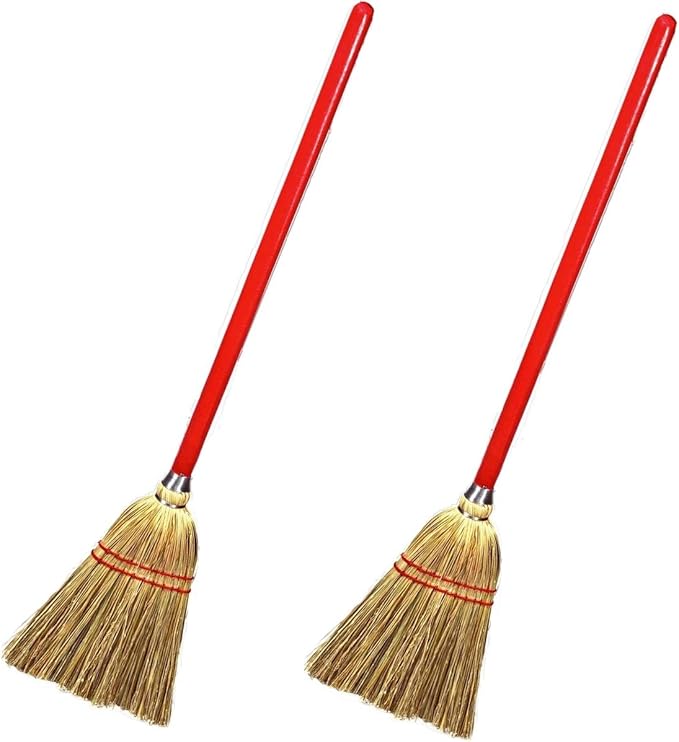 Rocky Mountain Goods Small Broom for Kids and Toddlers - Solid wood handle with 100% natural broom corn bristles - Ideal kids size 34” - Heavy duty durability - Toy broom (2)
