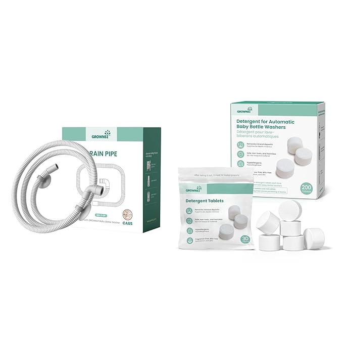 GROWNSY Detergent Washing Tablets 200PCS Drain Hose 1M