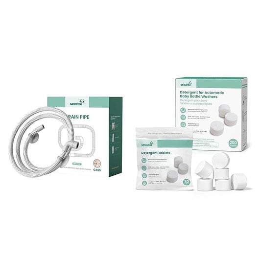 GROWNSY Detergent Washing Tablets 200PCS Drain Hose 1M