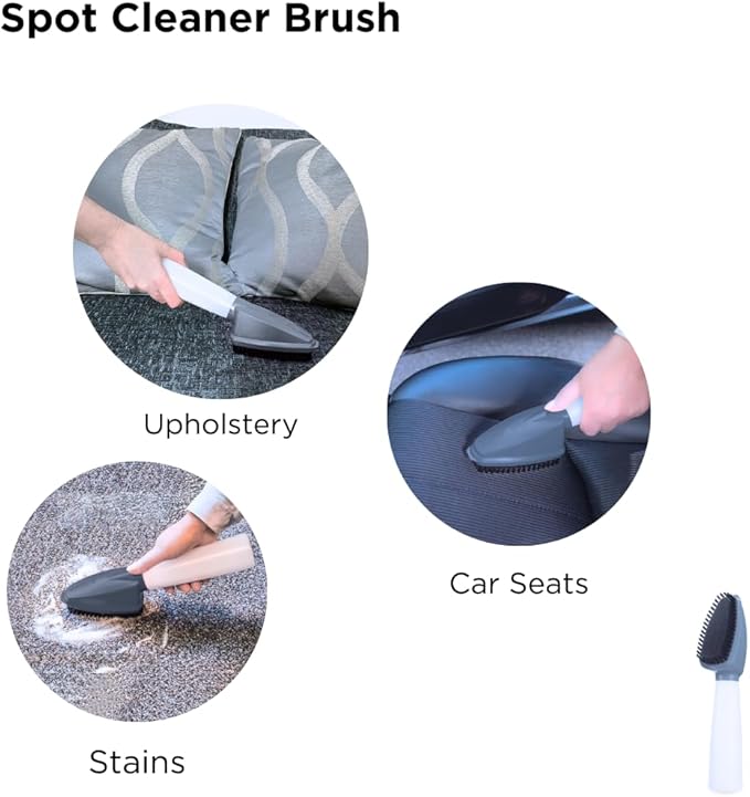 Carpet Cleaning Kit - Compact Upright Shampooer, Stain Remover Brush, and Liquid Cleaning Solution, For Rugs, Carpets, Car Interior, Mats, and Upholstery