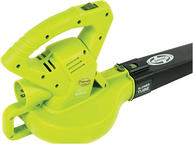 Sun Joe SBJ601E 120V 2-Speed Electric All-Purpose Blower with 100A Motor, 215 MPH Air Speed, and 240 CFM Airflow, Includes Concentrator Nozzle | 215 MPH Air Speed, and 240 CFM Airflow, Includes Concentrator Nozzle